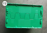 경첩을 다는 뚜껑, 붙어 있던 뚜껑 콘테이너 500 x 330 x 236mm를 가진 재생된 녹색 플라스틱 저장 상자