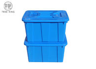 C614l 뚜껑/덮개를 가진 쌓을수 있는 파란 플라스틱 저장 상자 670 * 490 * 390 Mm