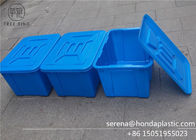 C614l 뚜껑/덮개를 가진 쌓을수 있는 파란 플라스틱 저장 상자 670 * 490 * 390 Mm