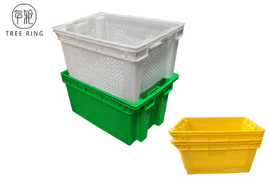 착색된 유로 관통되는 위생 플라스틱 패킹 크레이트 HDPE 630 * 420 * 315 Mm